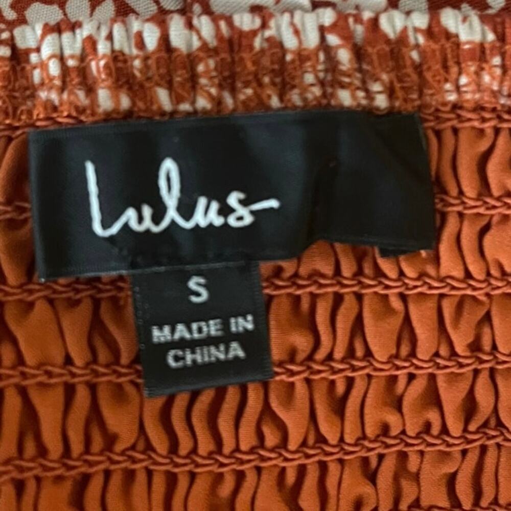 Lulu’s Summer Romance Rust Brown Floral Print Two-Piece Midi Dress Small Boho - Picture 12 of 13